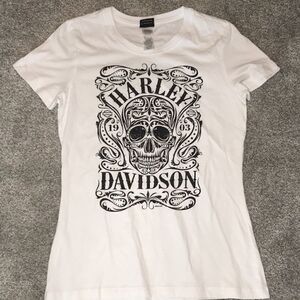 Women’s skull day of the dead Harley Davidson Indianapolis motorcycle t shirt S